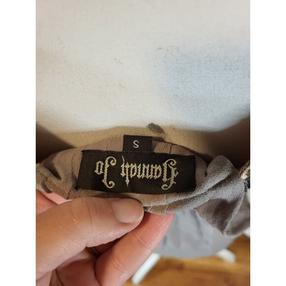 Vtge Hannah Jo Size Small Y2K Silk Dusty Purple Beaded Top - Picture 6 of 7